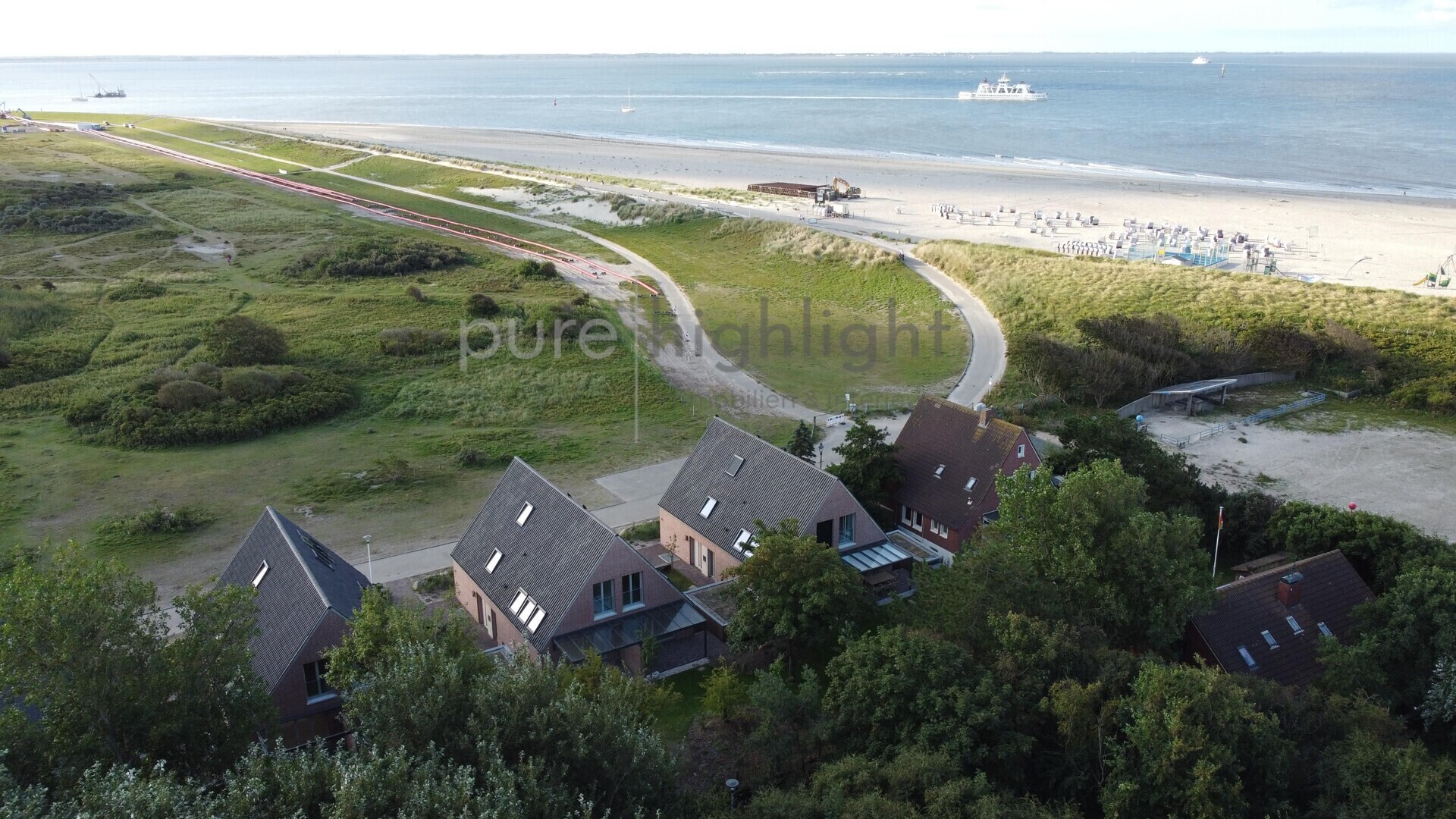 Luftbild: Ensemble, Dünen, Weststrand und Nordsee