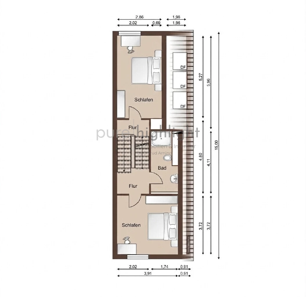 Grundriss Obergeschoss Haus A