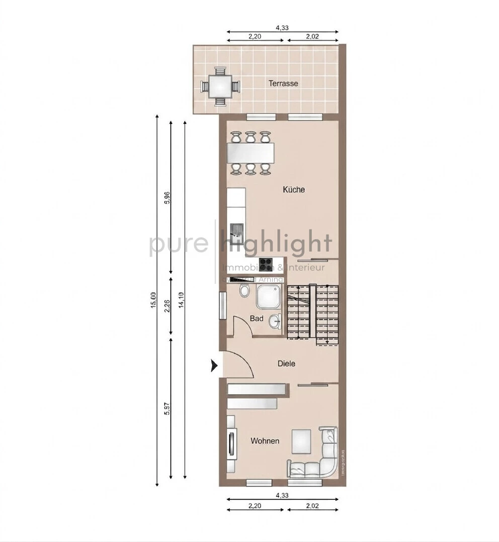 Grundriss Erdgeschoss Haus B